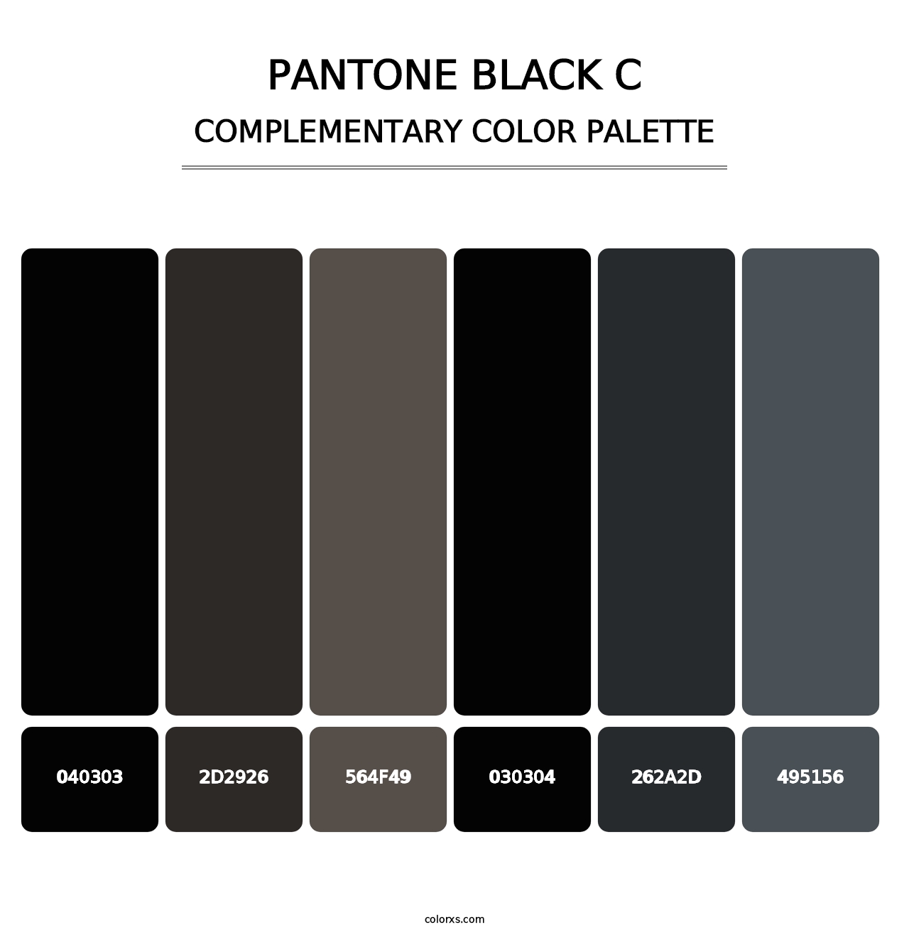 PANTONE Black C - Complementary Color Palette
