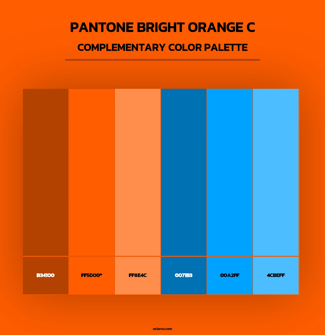 PANTONE Bright Orange C - Complementary Color Palette