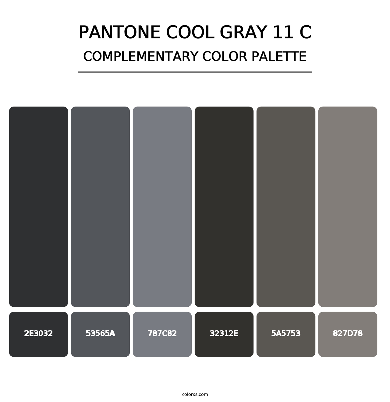 PANTONE Cool Gray 11 C - Complementary Color Palette