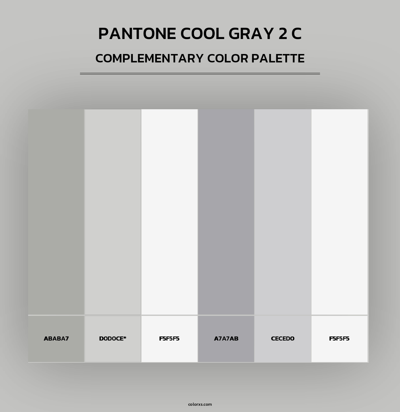 PANTONE Cool Gray 2 C - Complementary Color Palette