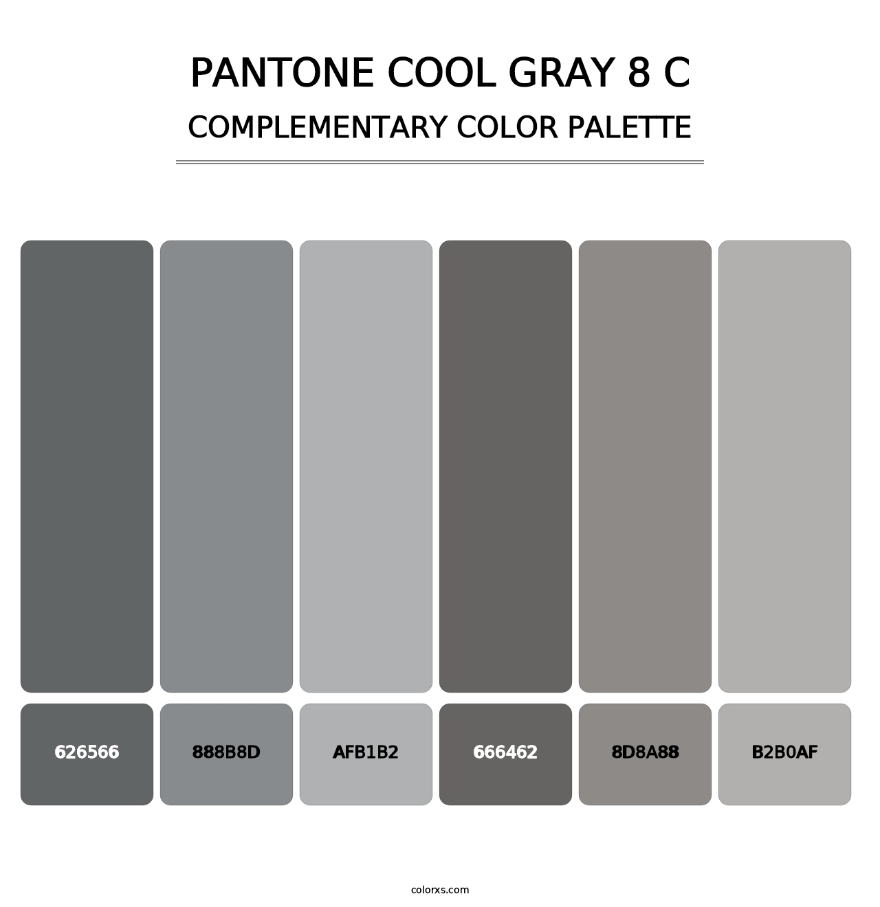 PANTONE Cool Gray 8 C - Complementary Color Palette