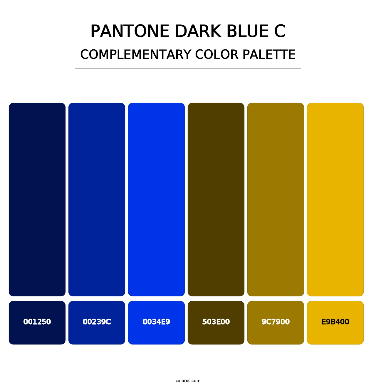 PANTONE Dark Blue C - Complementary Color Palette
