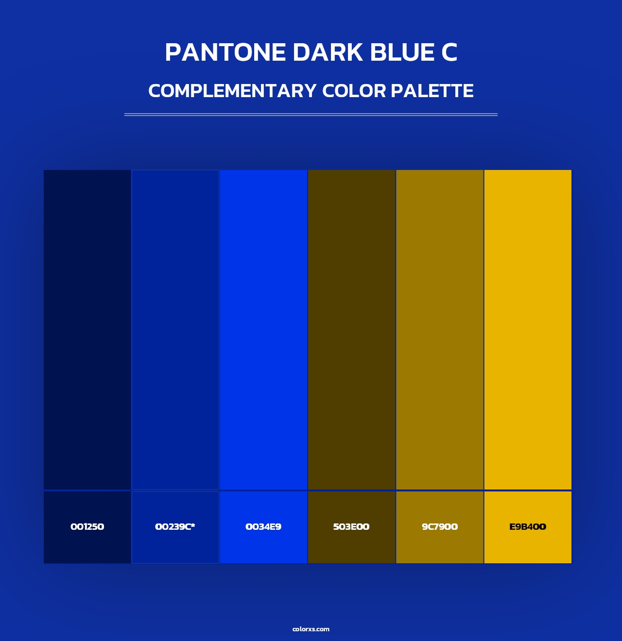 PANTONE Dark Blue C - Complementary Color Palette