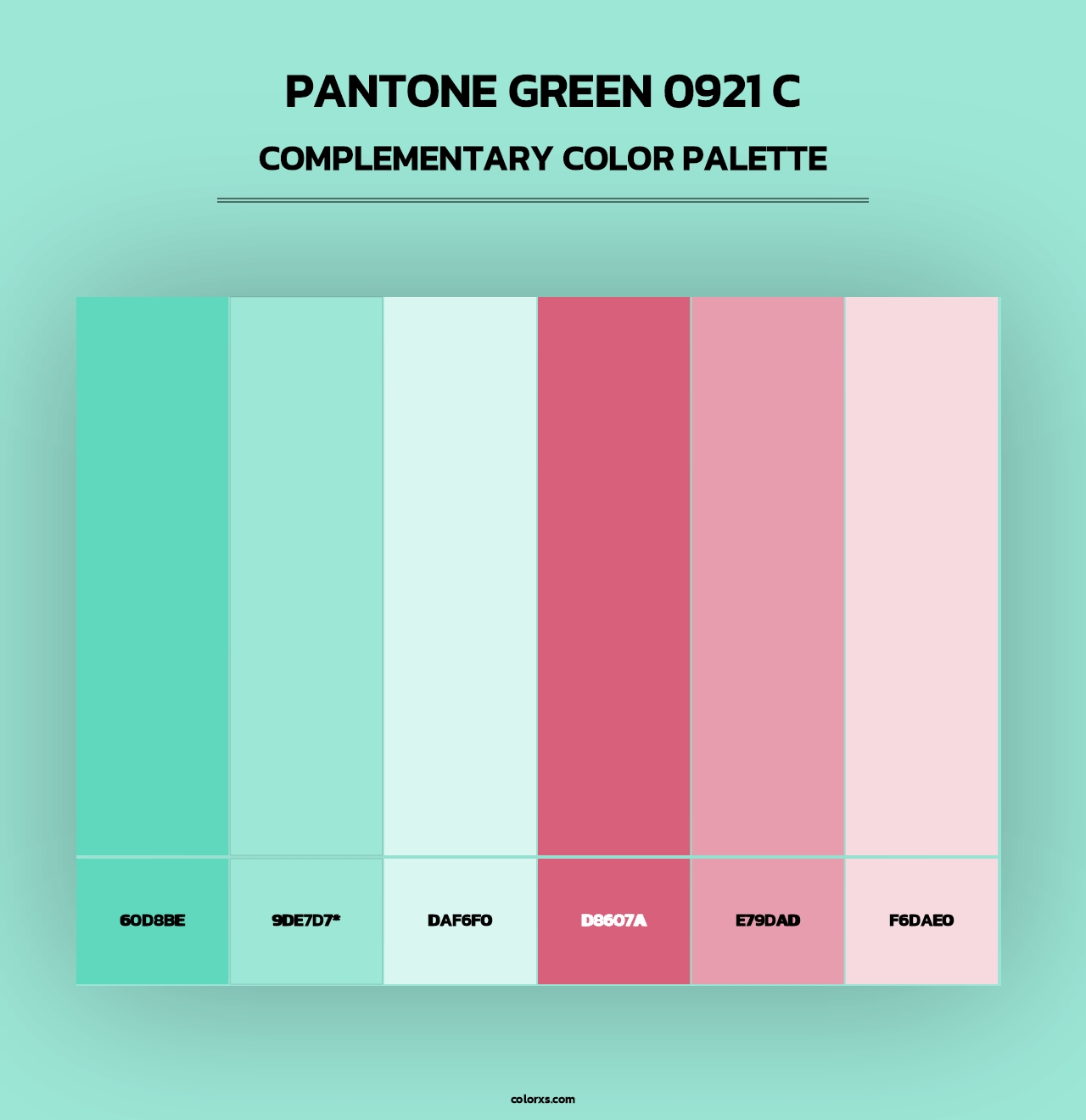 PANTONE Green 0921 C - Complementary Color Palette