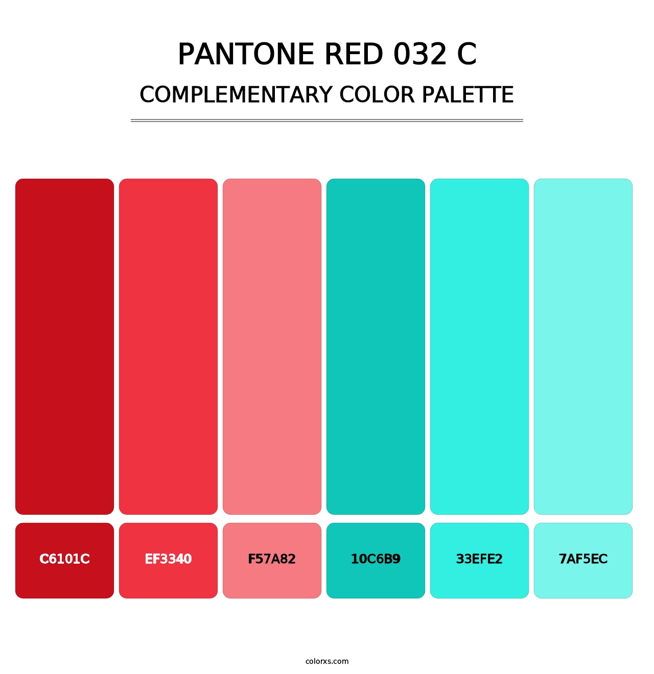PANTONE Red 032 C - Complementary Color Palette