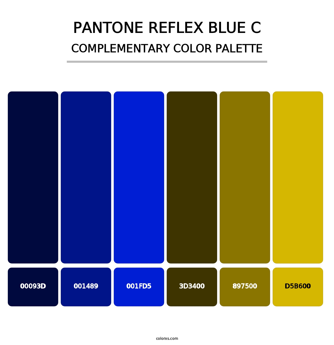 PANTONE Reflex Blue C - Complementary Color Palette
