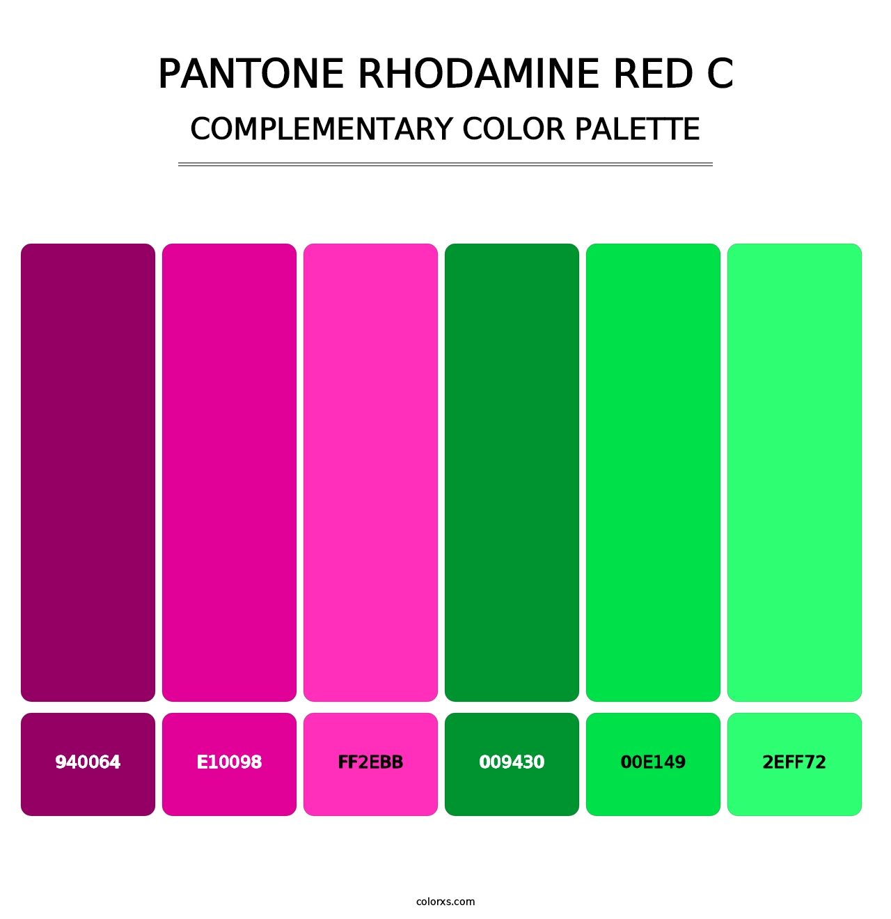 PANTONE Rhodamine Red C - Complementary Color Palette