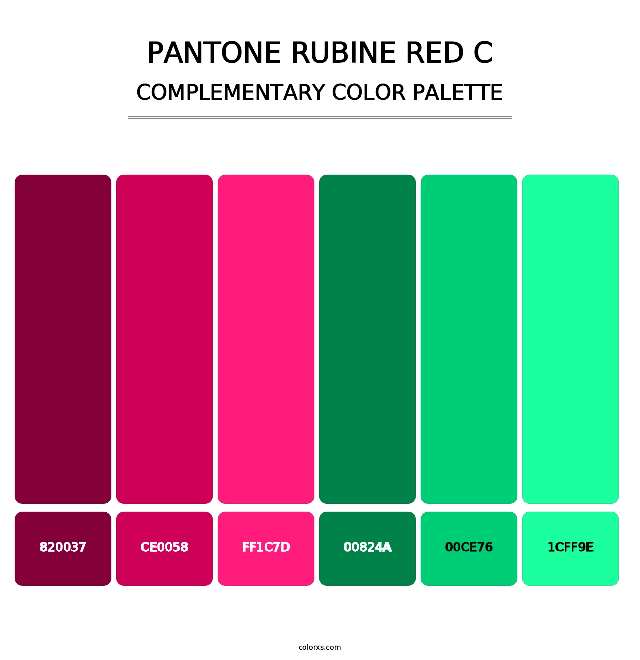 PANTONE Rubine Red C - Complementary Color Palette