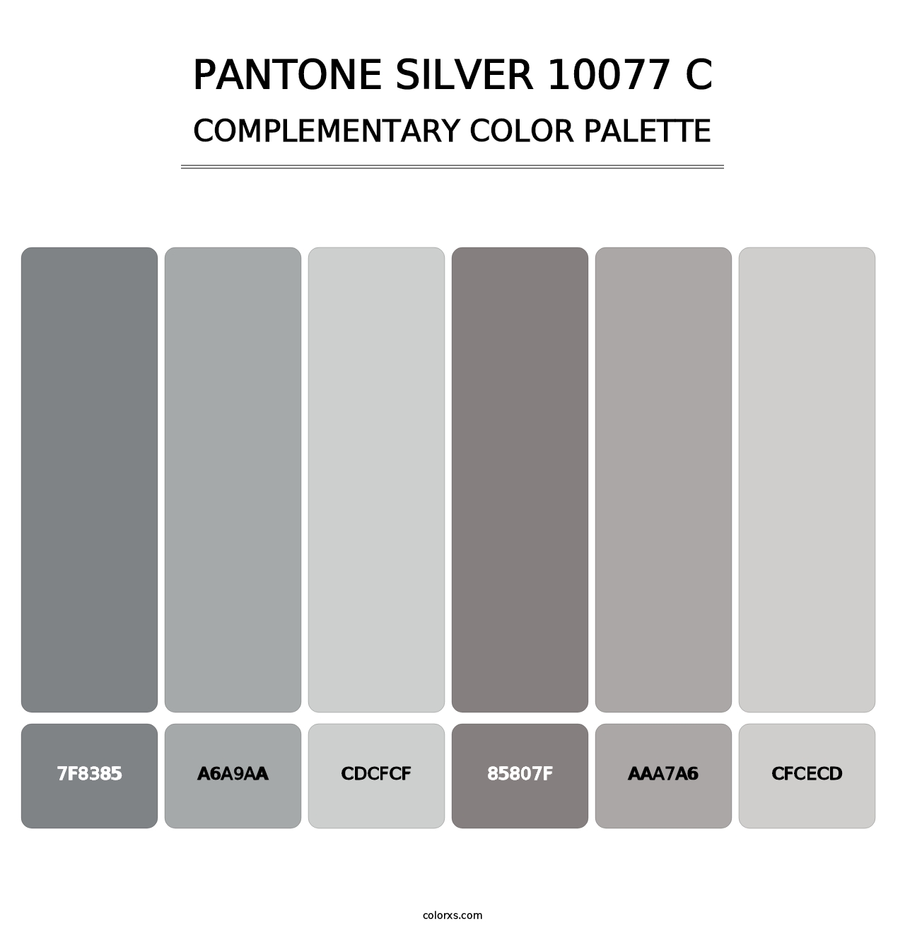 PANTONE Silver 10077 C - Complementary Color Palette