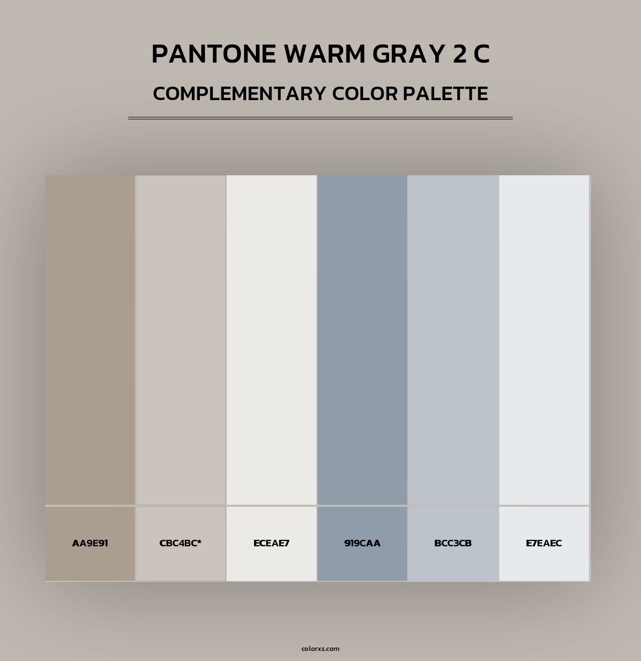 PANTONE Warm Gray 2 C - Complementary Color Palette