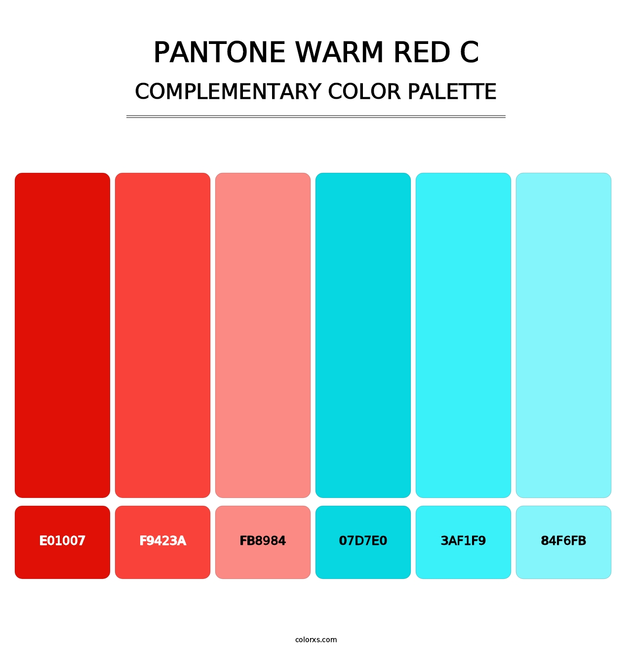 PANTONE Warm Red C - Complementary Color Palette