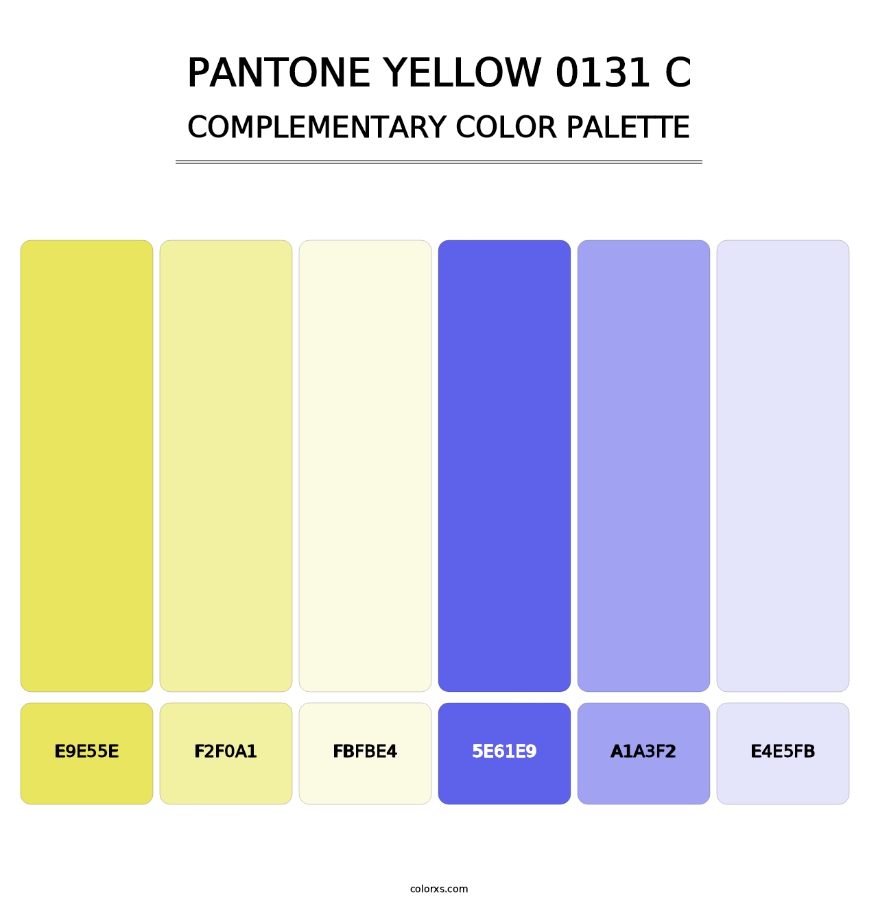 PANTONE Yellow 0131 C - Complementary Color Palette