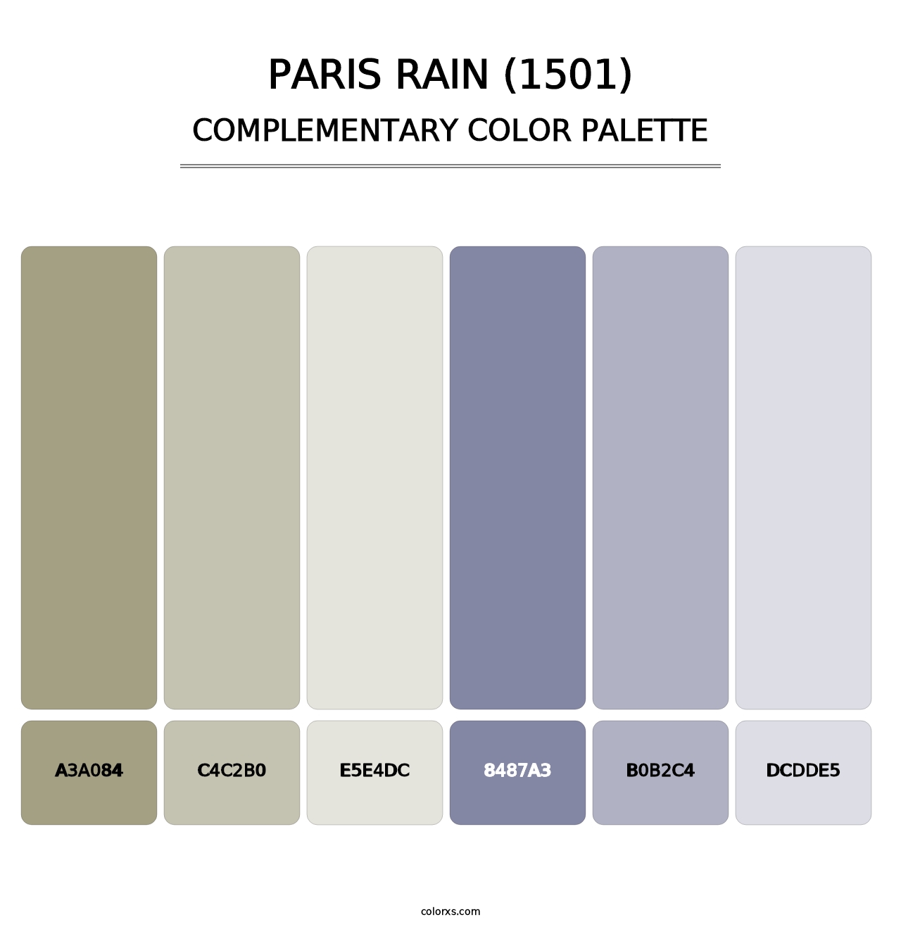 Paris Rain (1501) - Complementary Color Palette