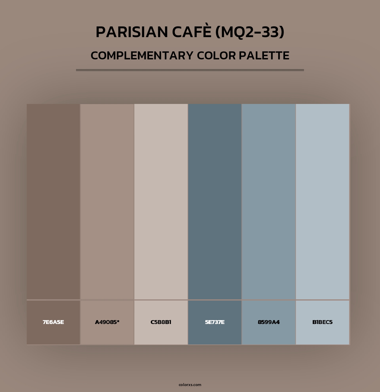 Parisian Cafè (MQ2-33) - Complementary Color Palette