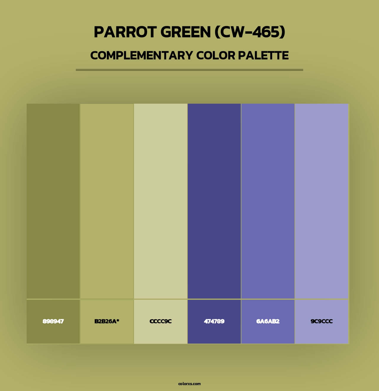 Parrot Green (CW-465) - Complementary Color Palette