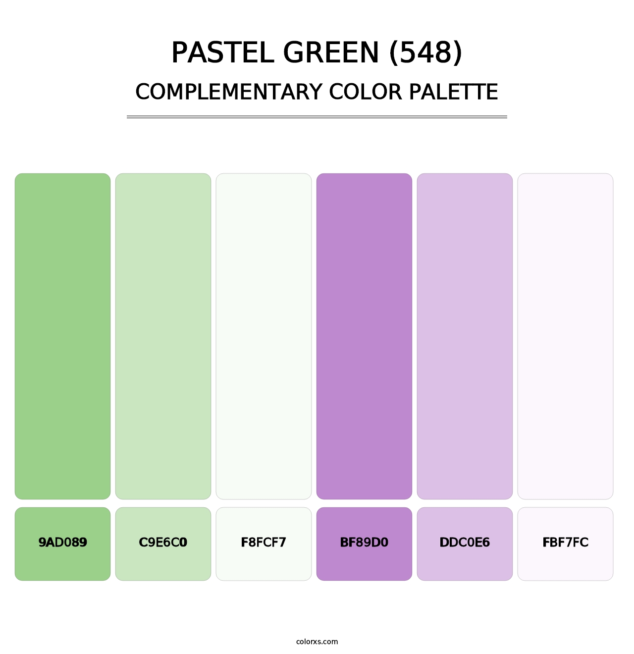 Pastel Green (548) - Complementary Color Palette