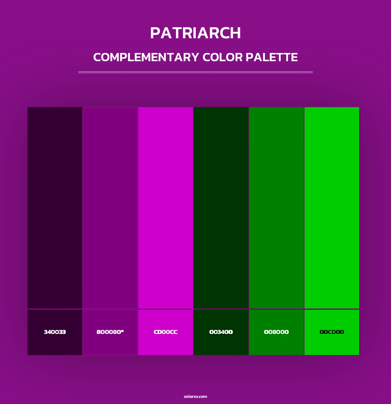 Patriarch - Complementary Color Palette