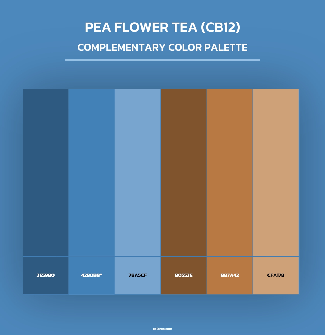 Pea Flower Tea (CB12) - Complementary Color Palette