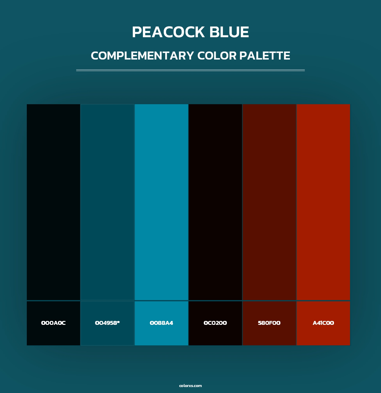 Peacock Blue - Complementary Color Palette