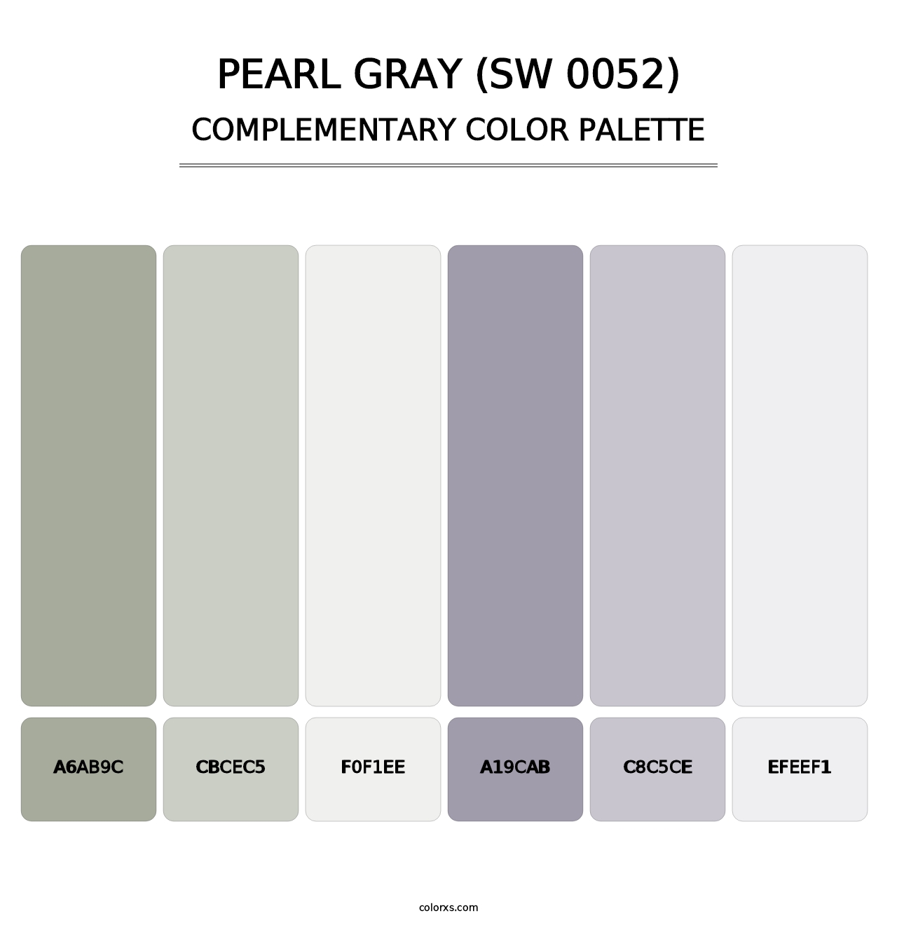 Pearl Gray (SW 0052) - Complementary Color Palette