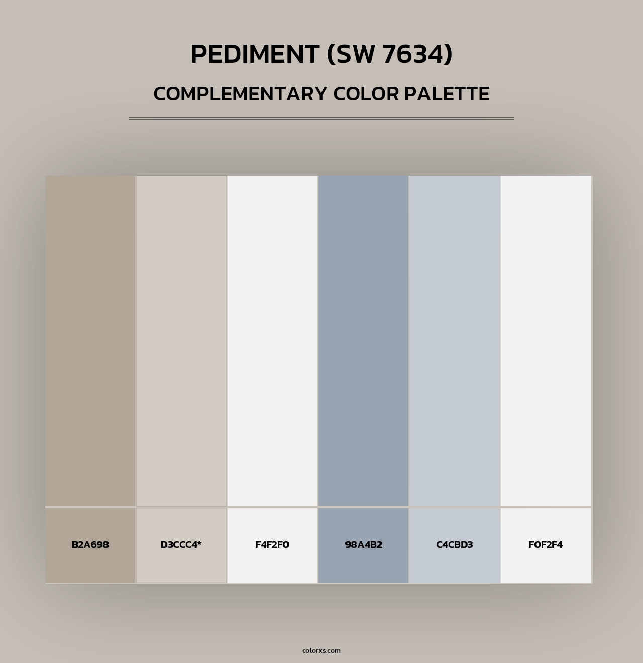 Pediment (SW 7634) - Complementary Color Palette