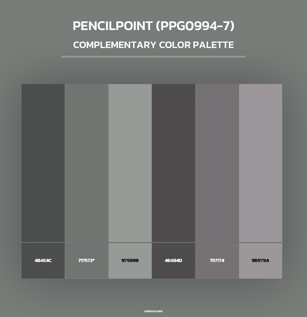 Pencilpoint (PPG0994-7) - Complementary Color Palette