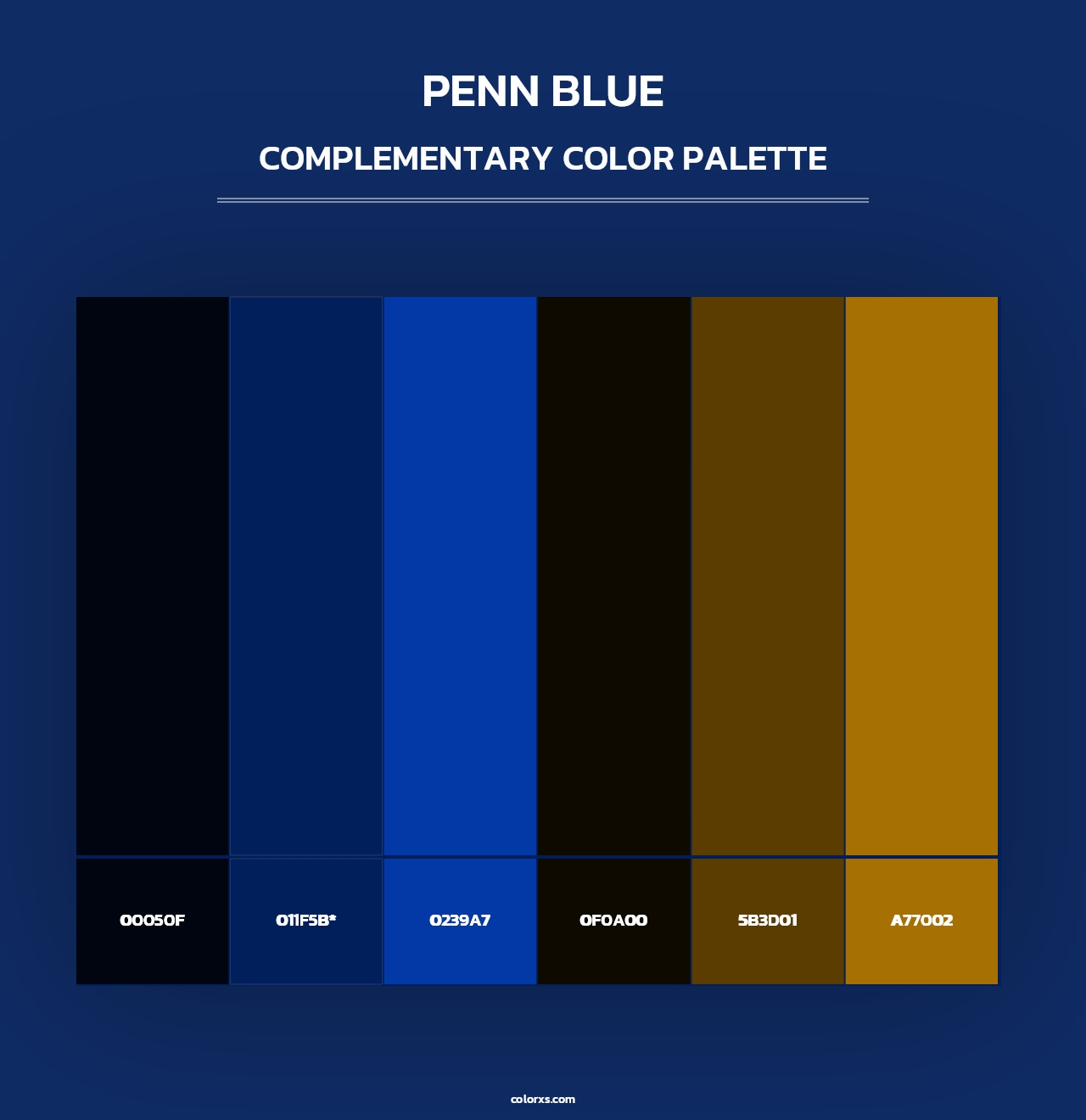 Penn Blue - Complementary Color Palette