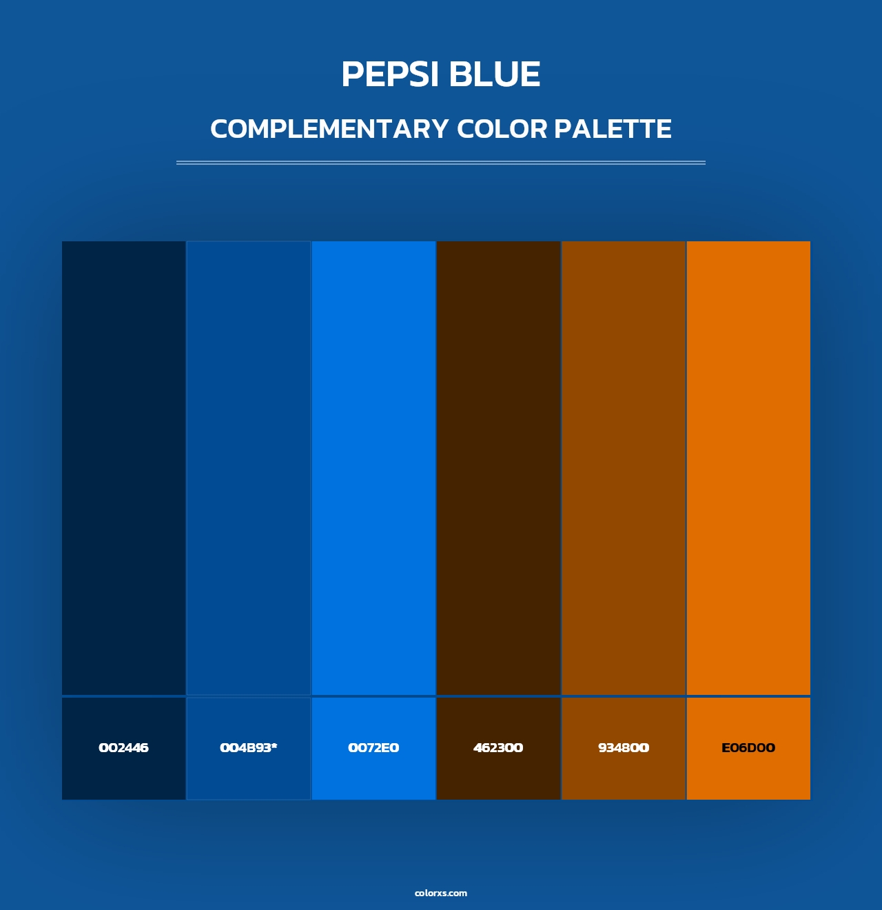 Pepsi Blue - Complementary Color Palette