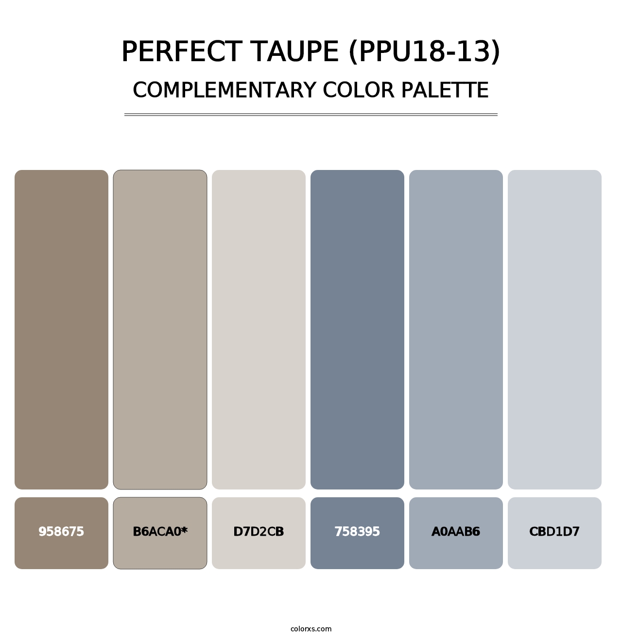 Perfect Taupe (PPU18-13) - Complementary Color Palette