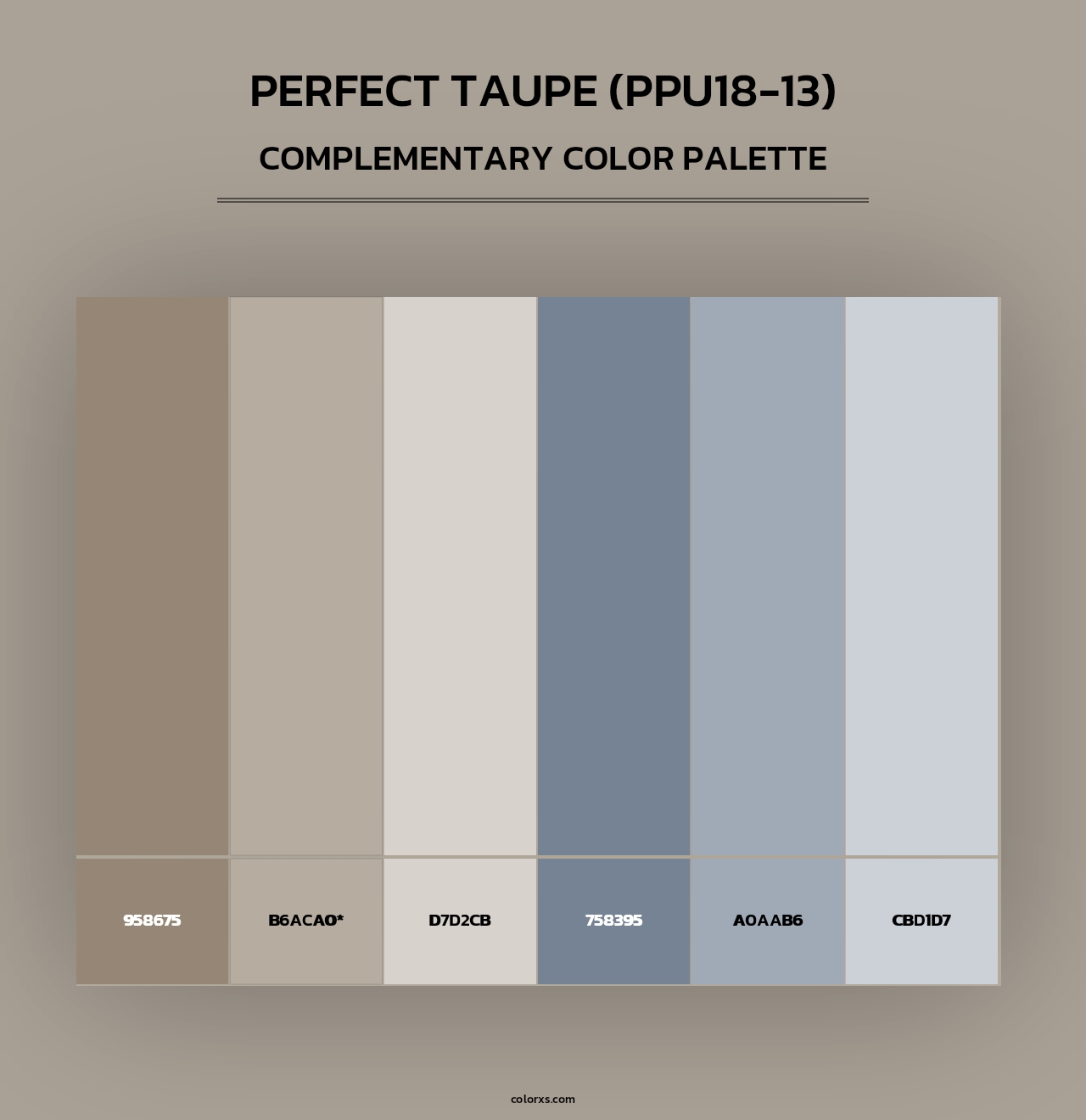 Perfect Taupe (PPU18-13) - Complementary Color Palette