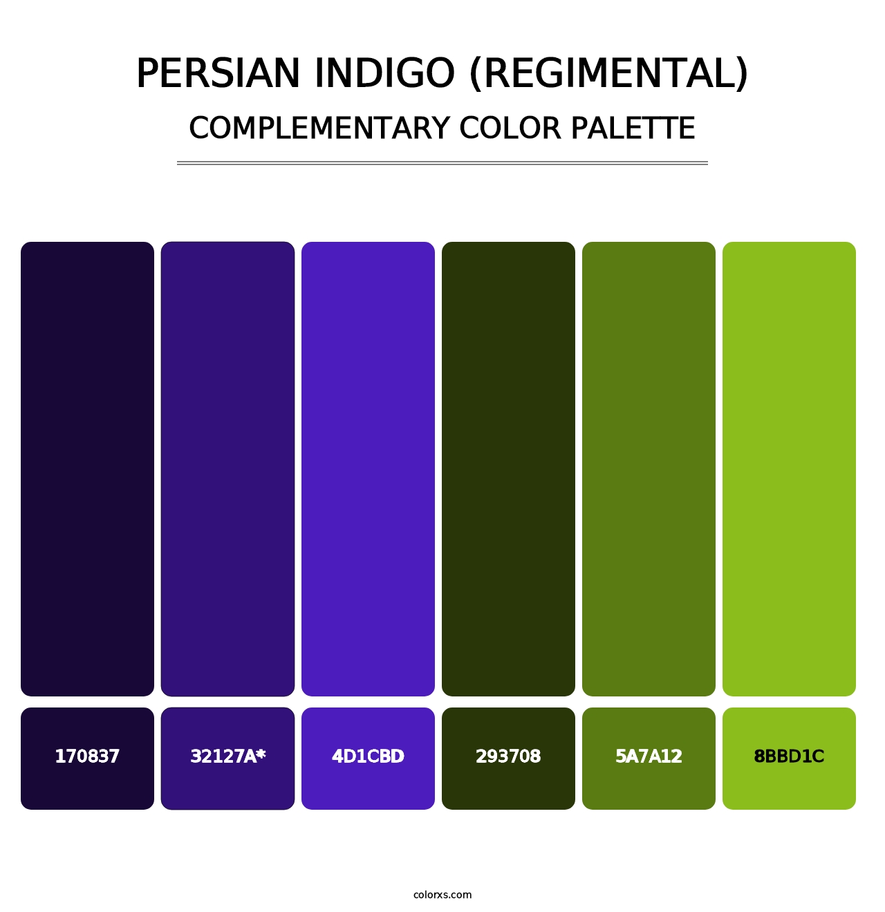 Persian Indigo (Regimental) - Complementary Color Palette
