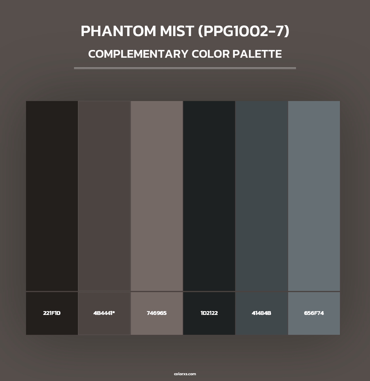 Phantom Mist (PPG1002-7) - Complementary Color Palette