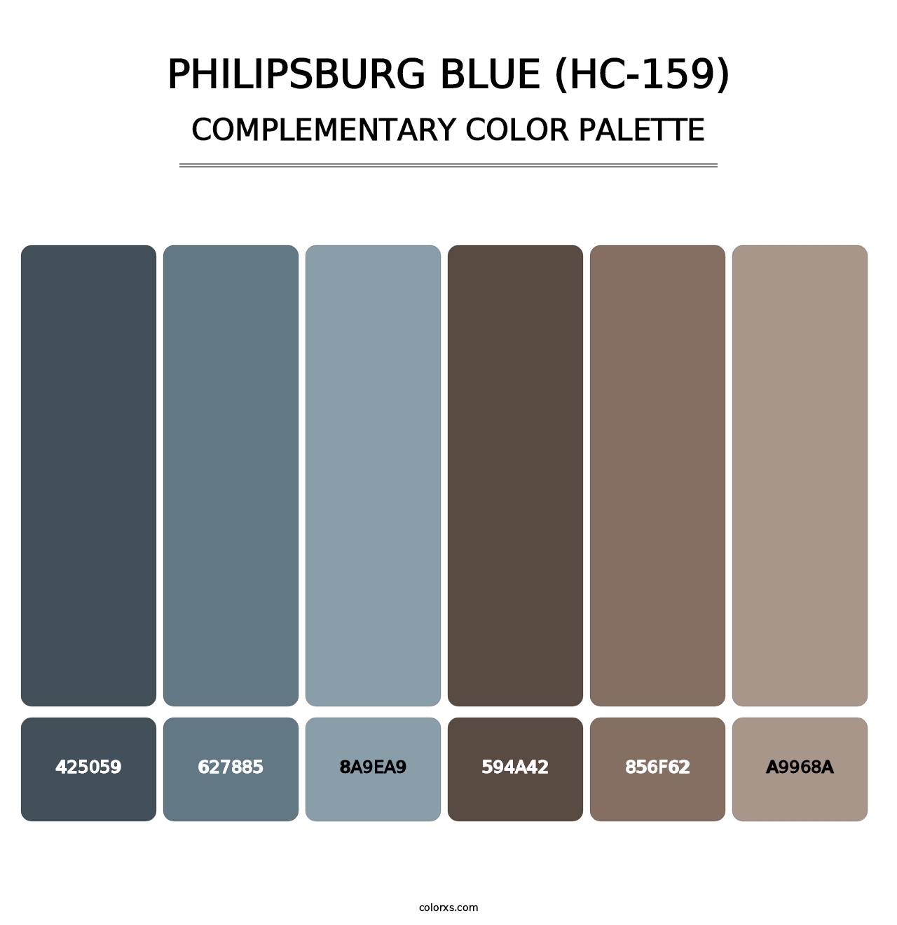 Philipsburg Blue (HC-159) - Complementary Color Palette