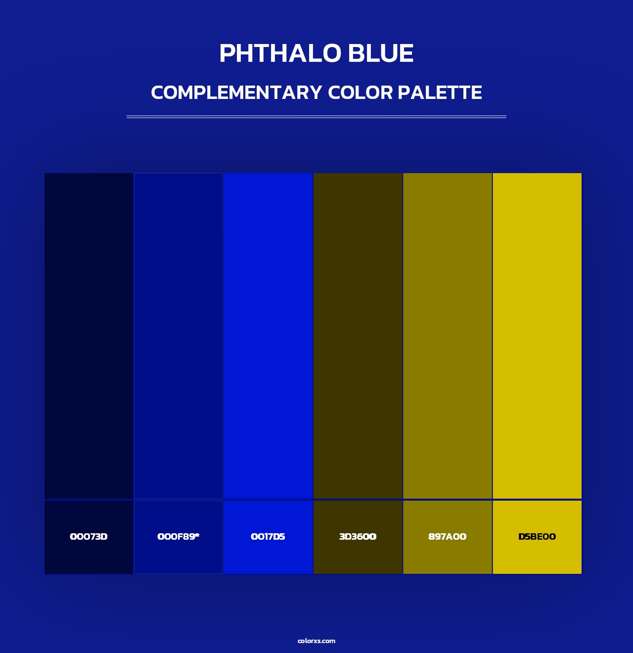 Phthalo Blue - Complementary Color Palette