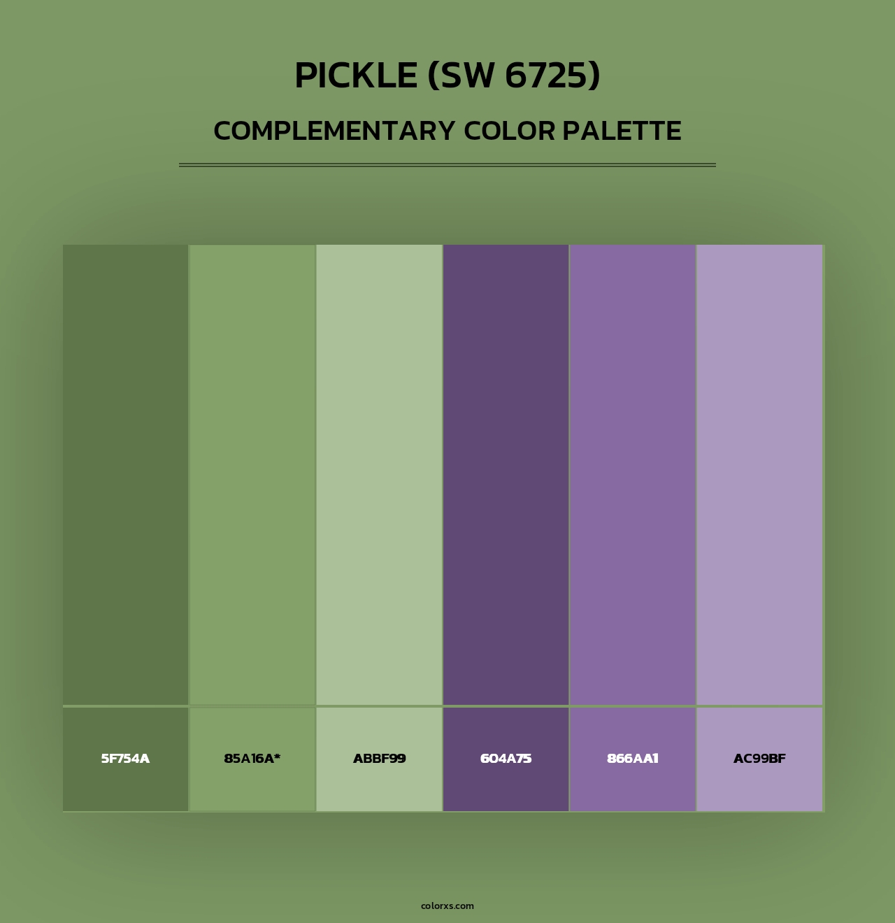 Pickle (SW 6725) - Complementary Color Palette
