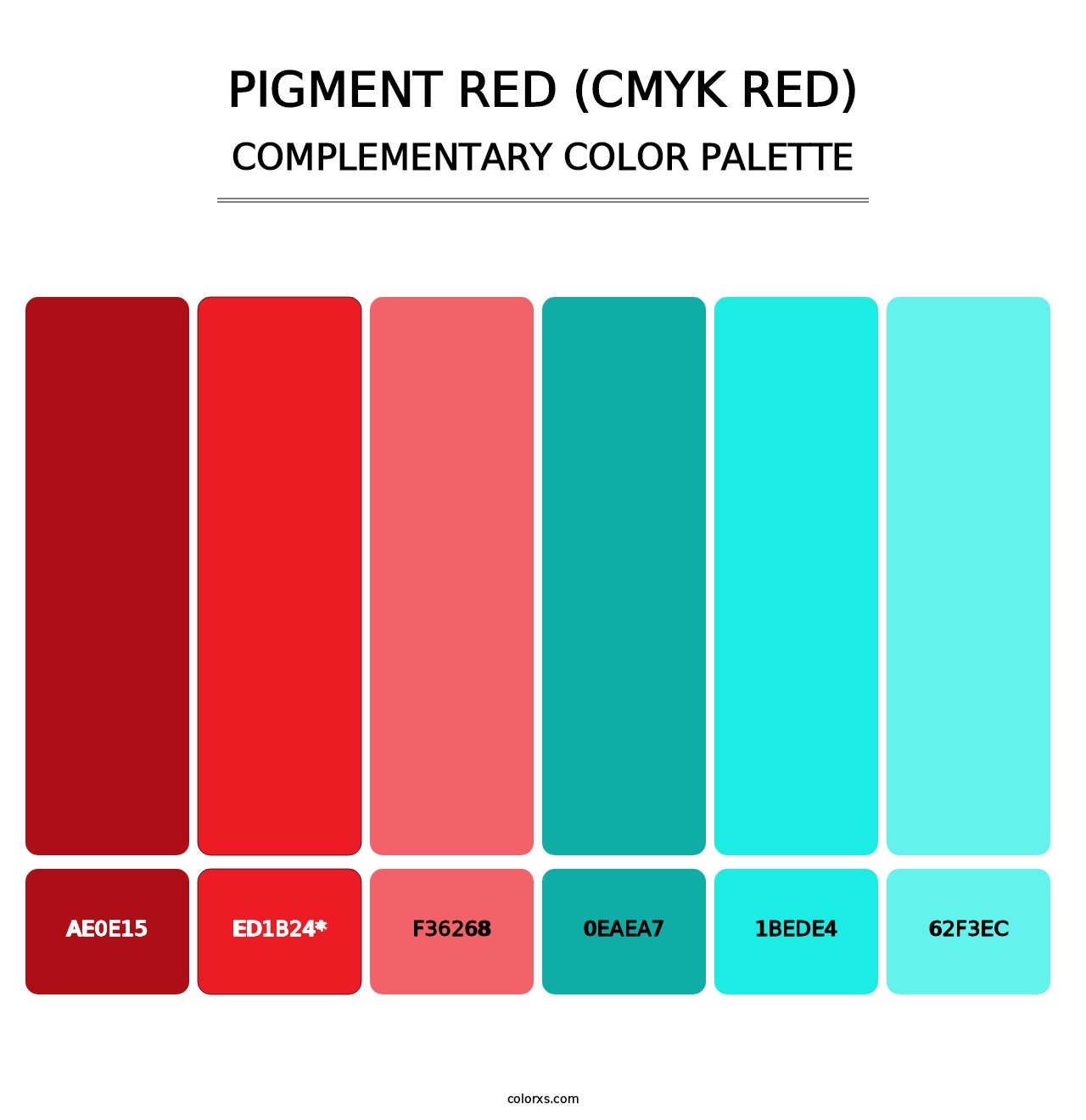 Pigment Red (CMYK Red) - Complementary Color Palette