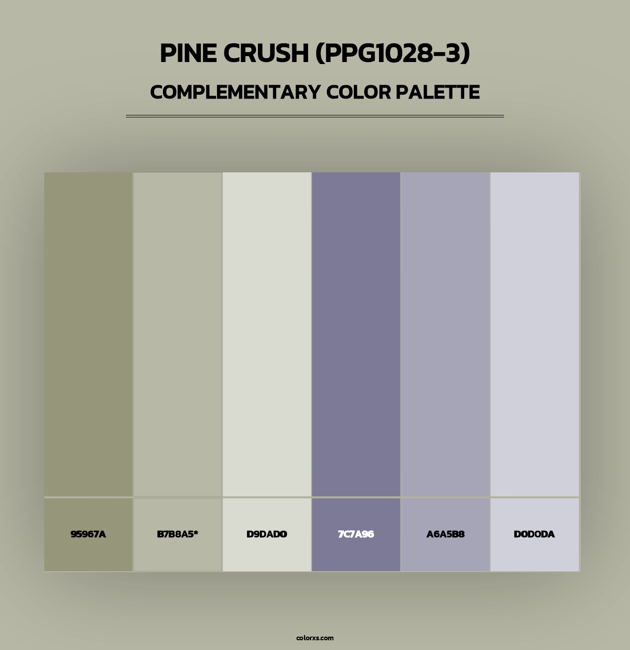 Pine Crush (PPG1028-3) - Complementary Color Palette