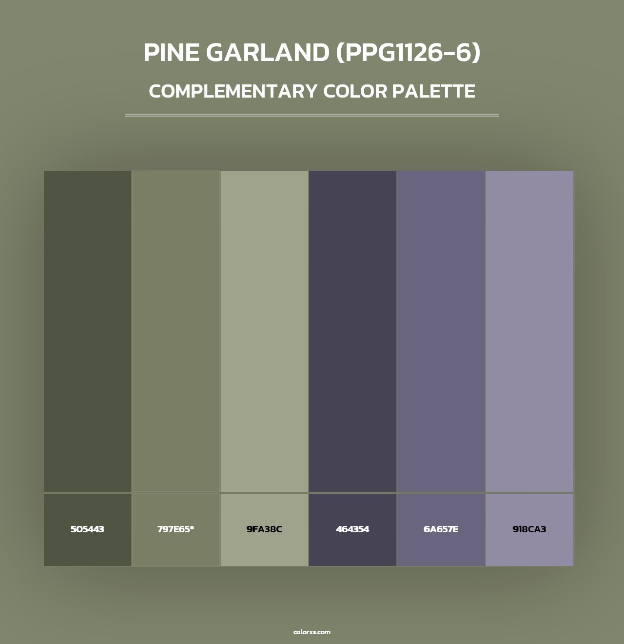 Pine Garland (PPG1126-6) - Complementary Color Palette