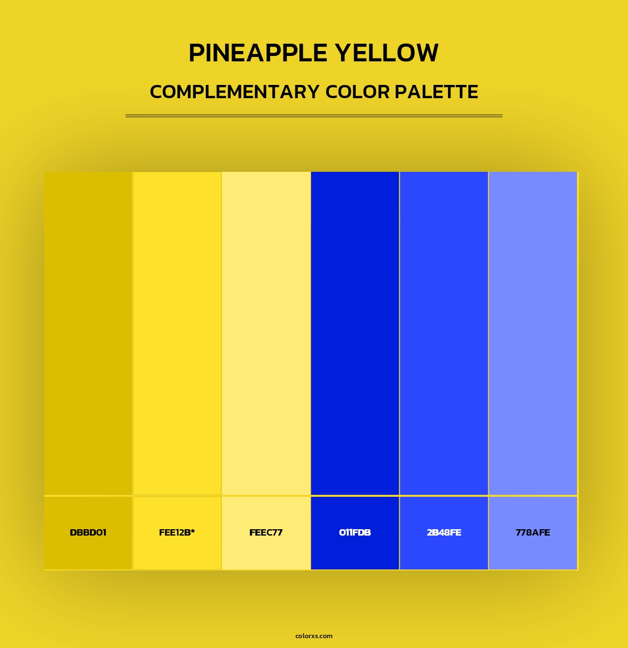 Pineapple Yellow - Complementary Color Palette