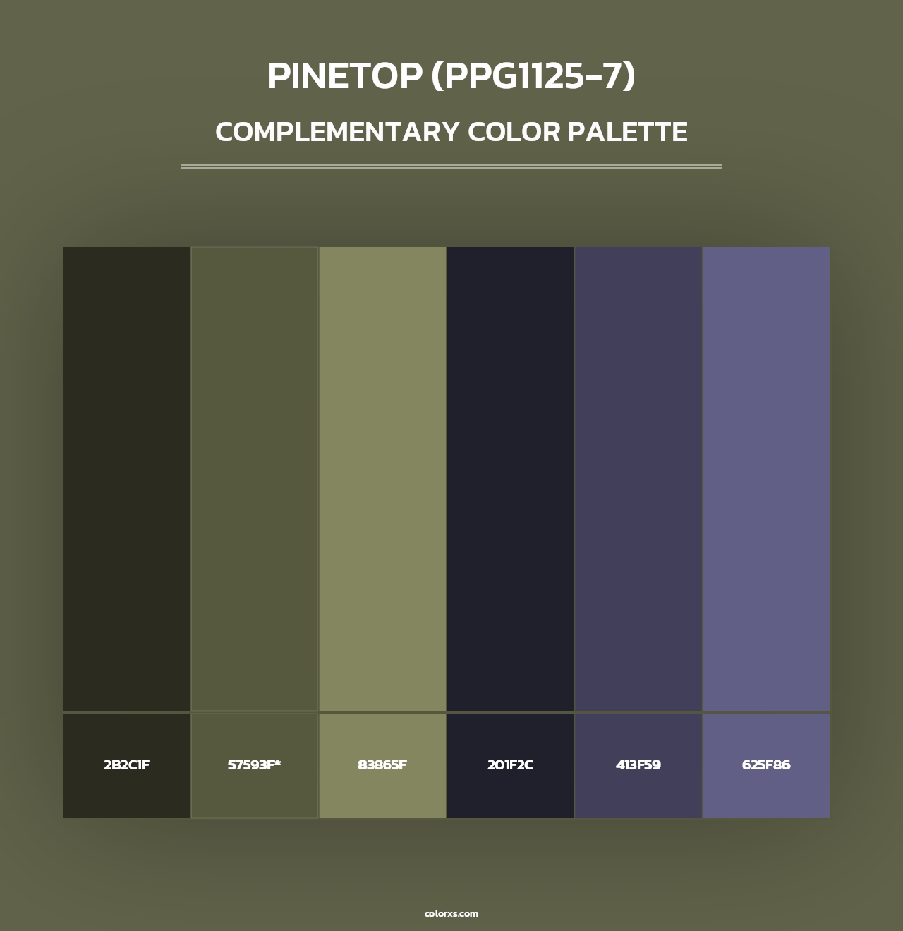 Pinetop (PPG1125-7) - Complementary Color Palette
