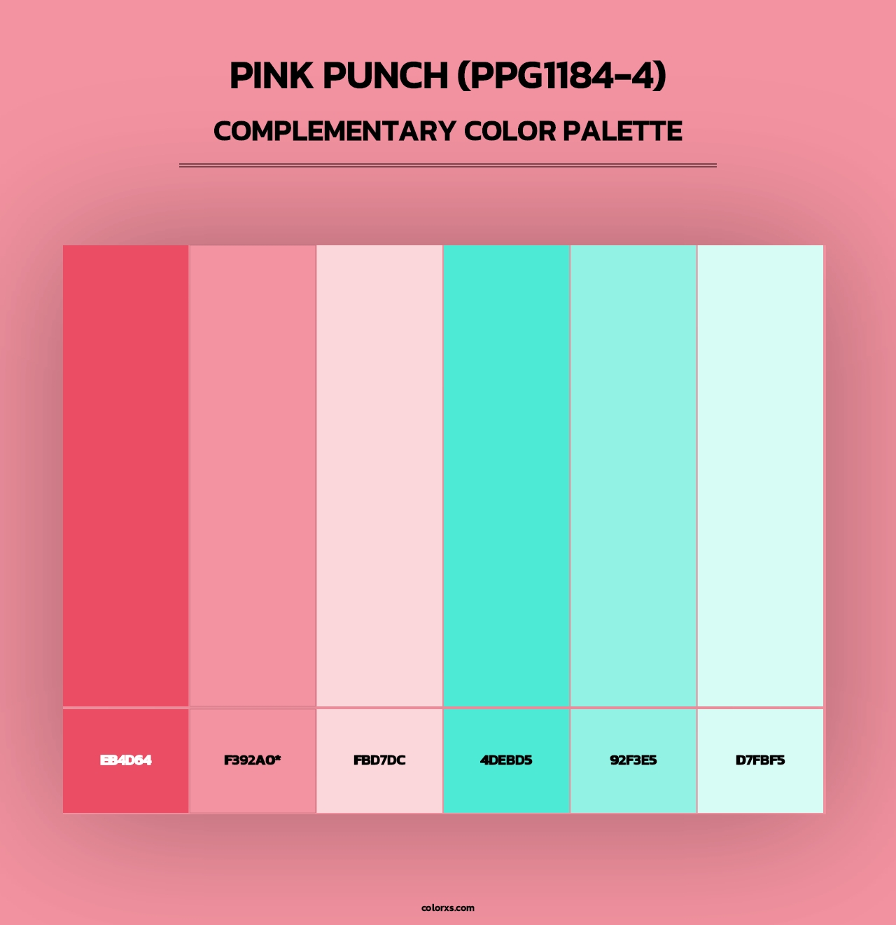 Pink Punch (PPG1184-4) - Complementary Color Palette