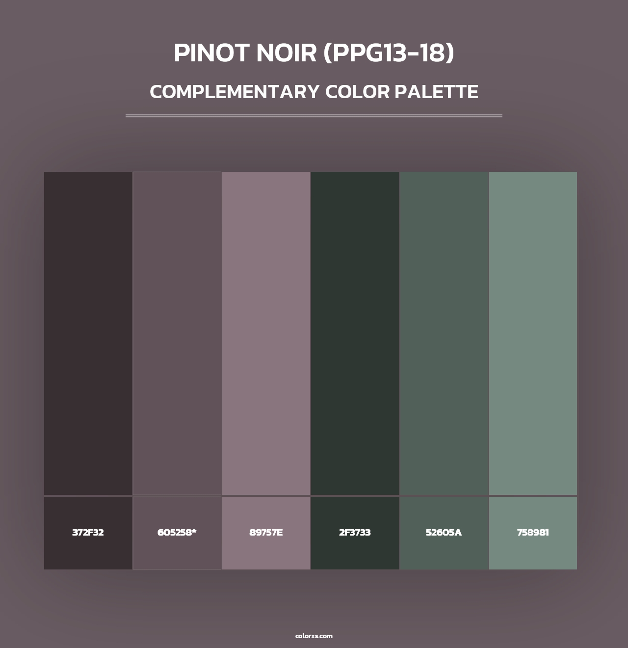 Pinot Noir (PPG13-18) - Complementary Color Palette