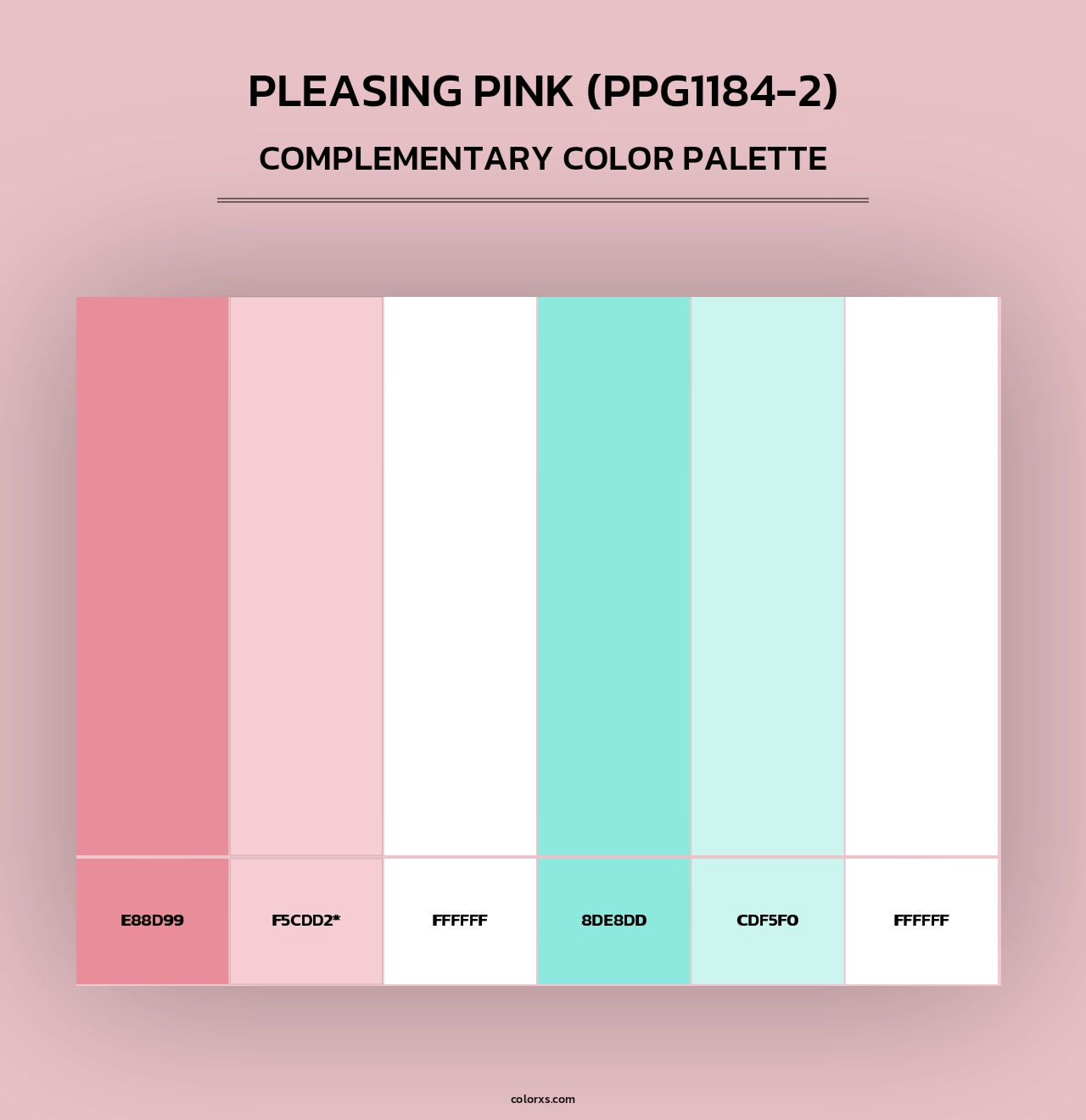 Pleasing Pink (PPG1184-2) - Complementary Color Palette