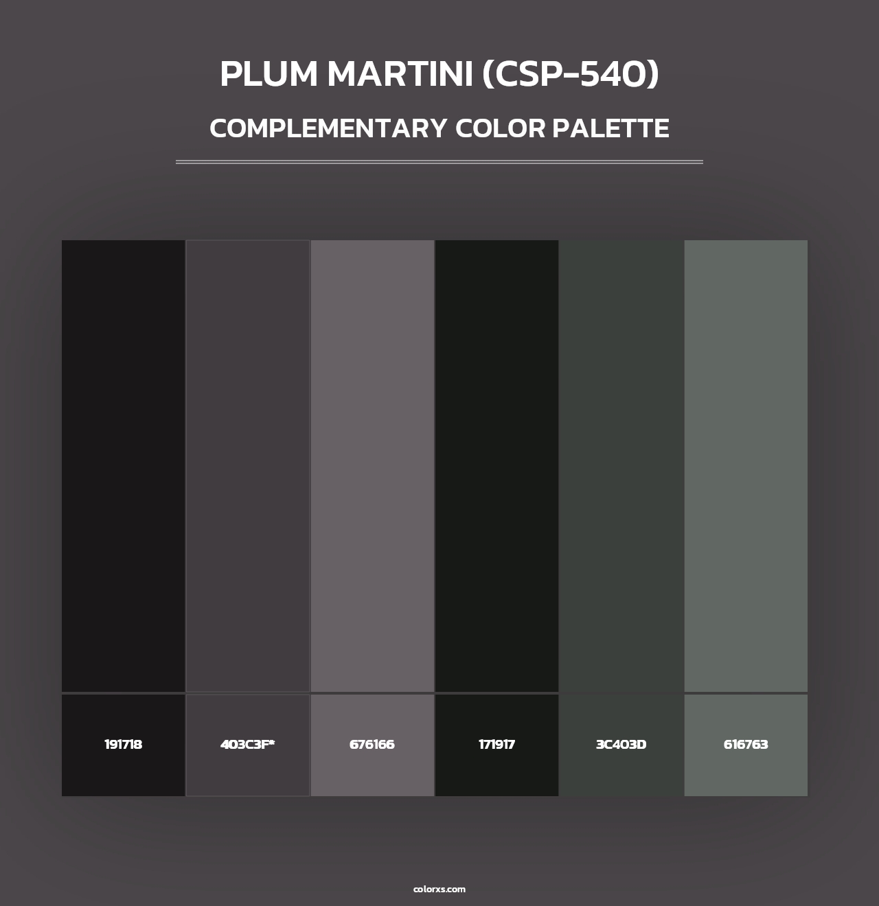 Plum Martini (CSP-540) - Complementary Color Palette