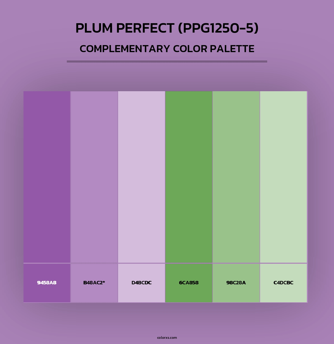 Plum Perfect (PPG1250-5) - Complementary Color Palette