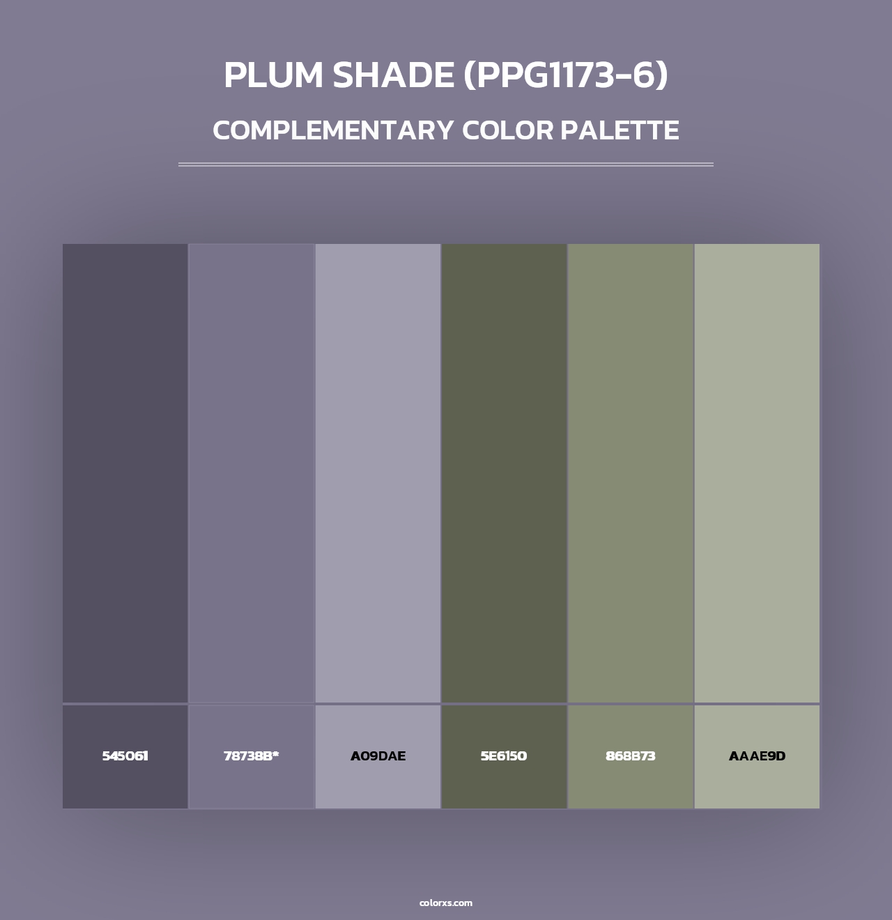 Plum Shade (PPG1173-6) - Complementary Color Palette
