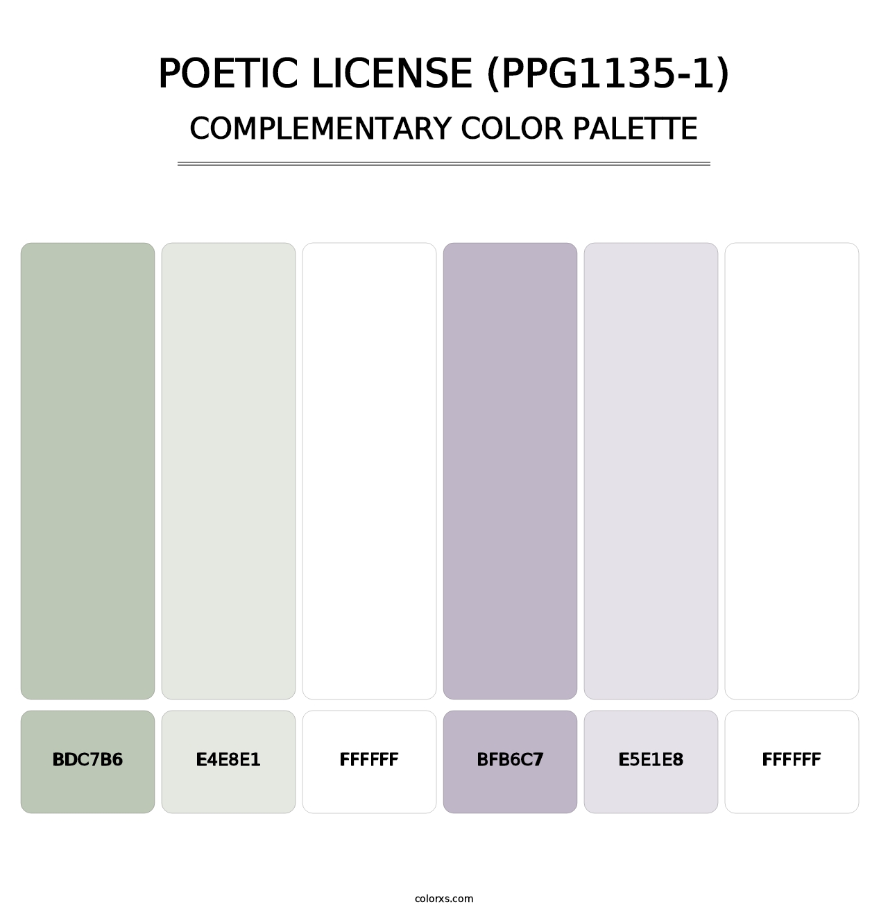 Poetic License (PPG1135-1) - Complementary Color Palette