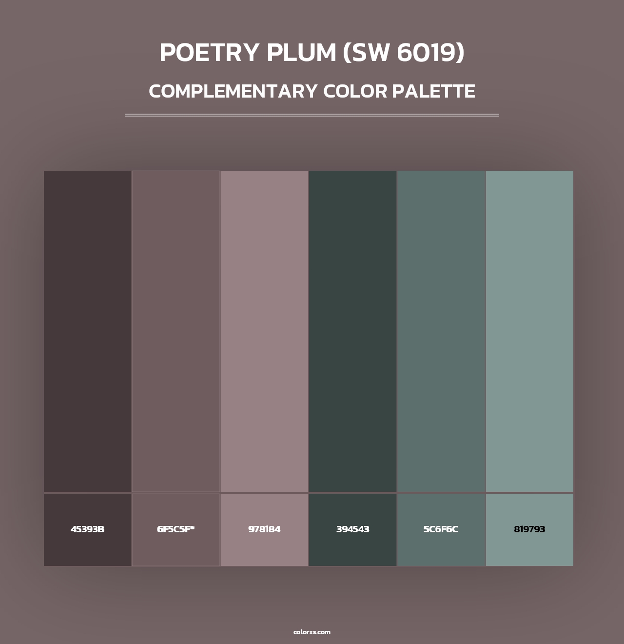 Poetry Plum (SW 6019) - Complementary Color Palette