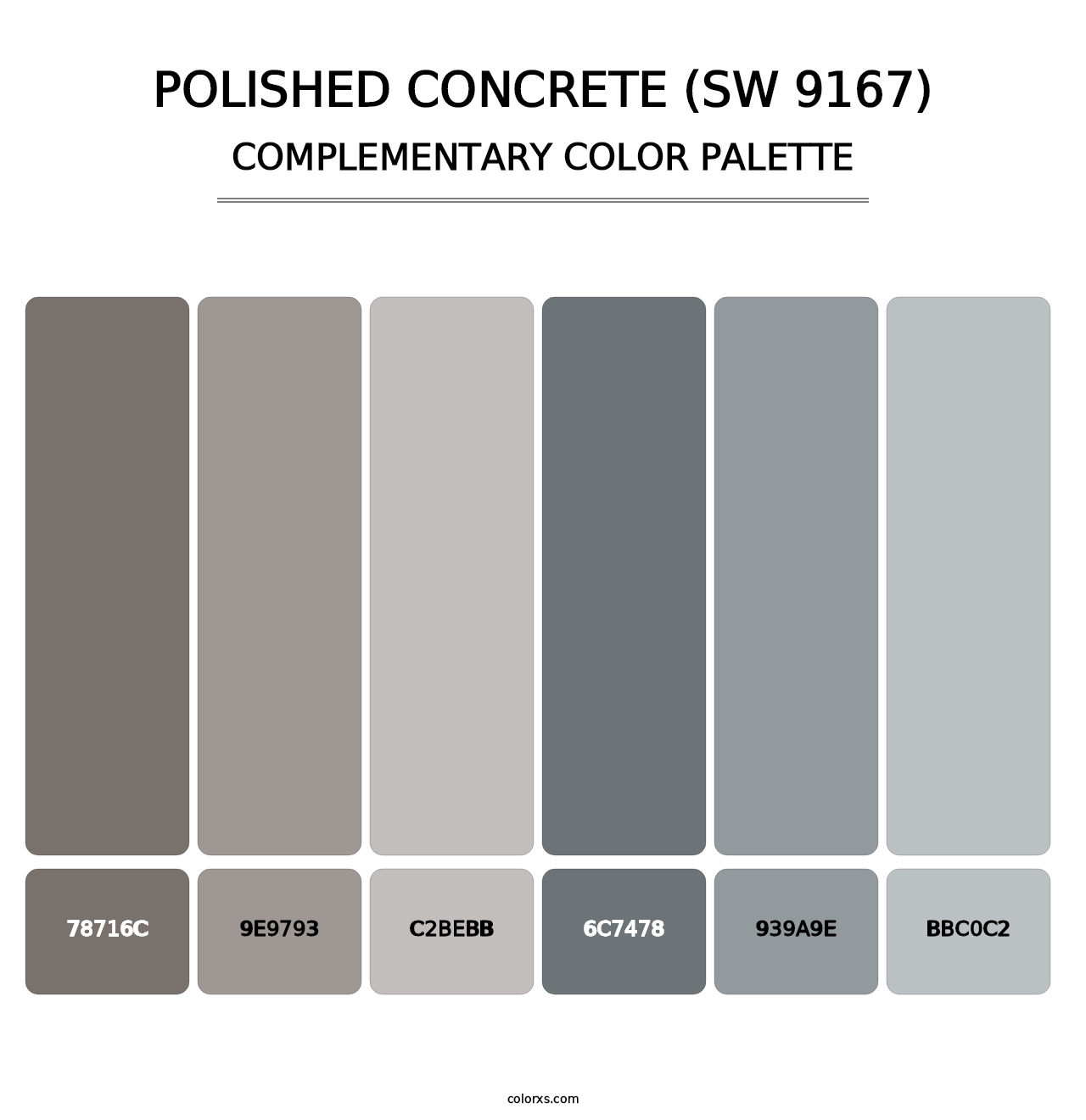 Polished Concrete (SW 9167) - Complementary Color Palette