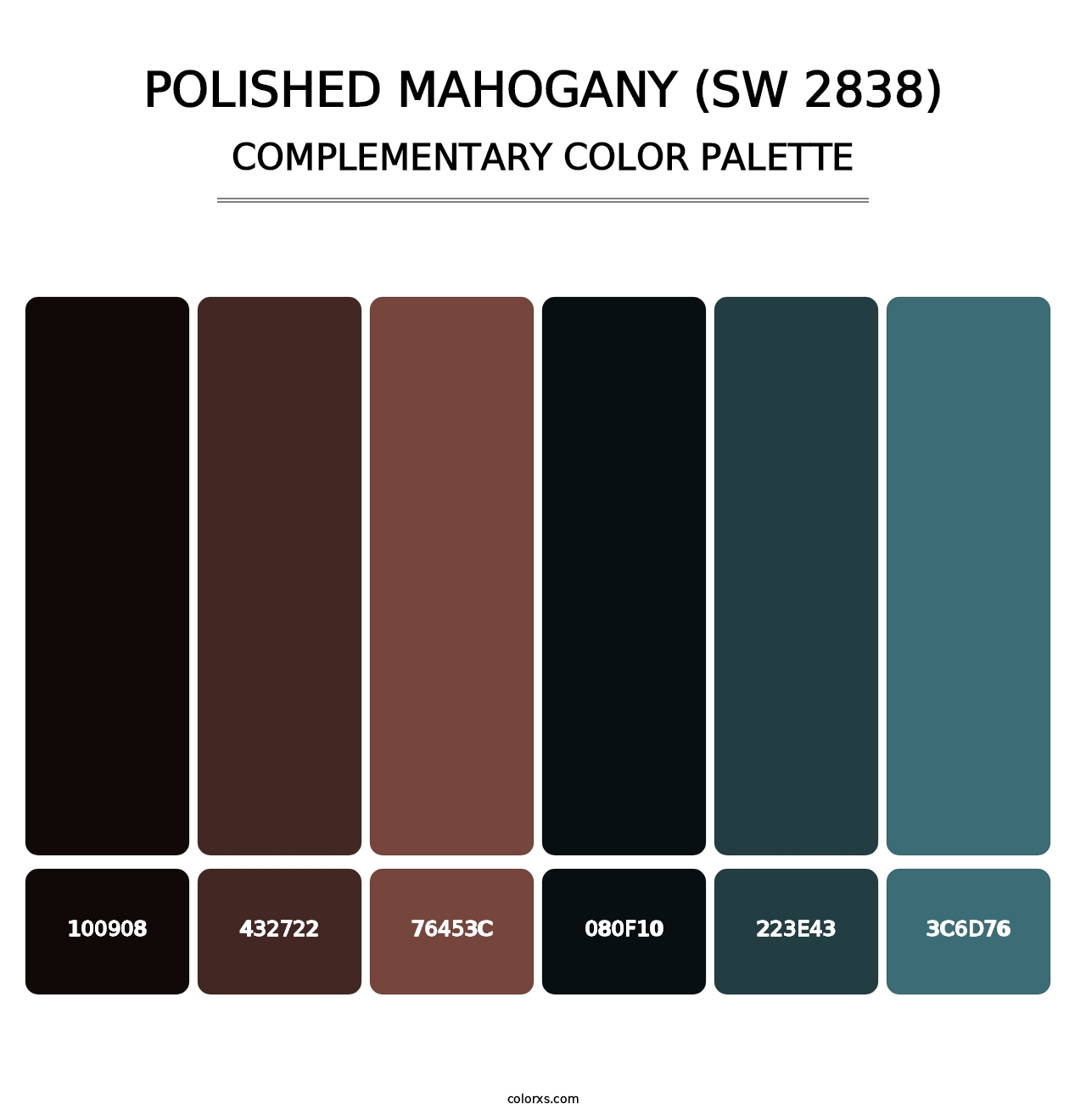 Polished Mahogany (SW 2838) - Complementary Color Palette